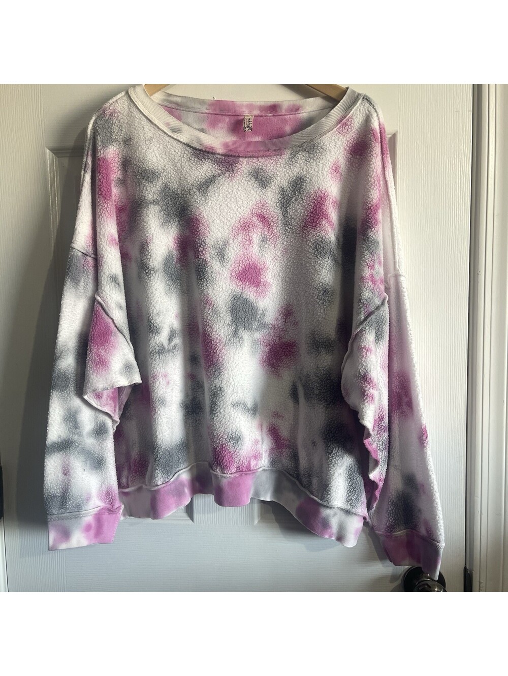 Intimately Free People S Inside Out Tie Dye Sweatshirt Oversized Fuzzy Pullover
